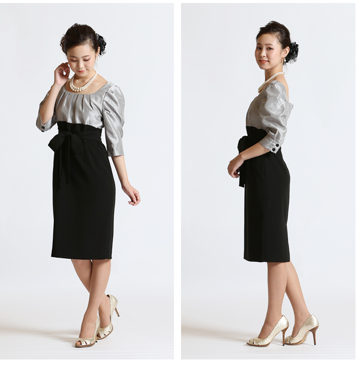 DO-1303 バイカラードレスワンピース