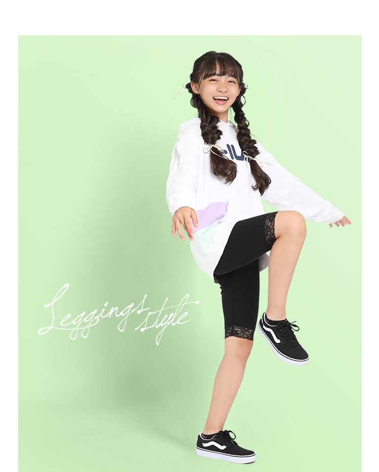 レギンス スパッツ キッズ 女の子 5分丈 スポーツ 子供 無地 綿100% コットン ストレッチ レース 子ども 子供服 子供用 ジュニア 女子 女児  かわいい 幼稚園 小学校 小学生 通園 通学 ダンス 100 110 120 130 140 150 160 cm ブラック 黒  SCH-LEG640306 ゆう ...
